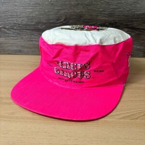 Vintage Circus Circus Hat Cap Snapback Nylon Pink Casino Hotel